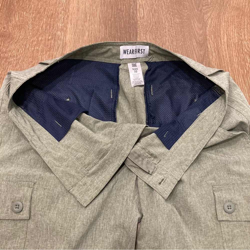 Men's Wearfirst Green Cargo Shorts Size 32 - Picture 6 of 11
